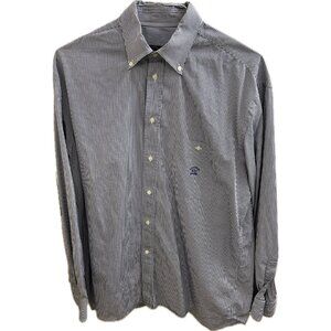 Paul & Shark Yachting Button Down Shirt Men Size 43 17 White Blue Check Cotton